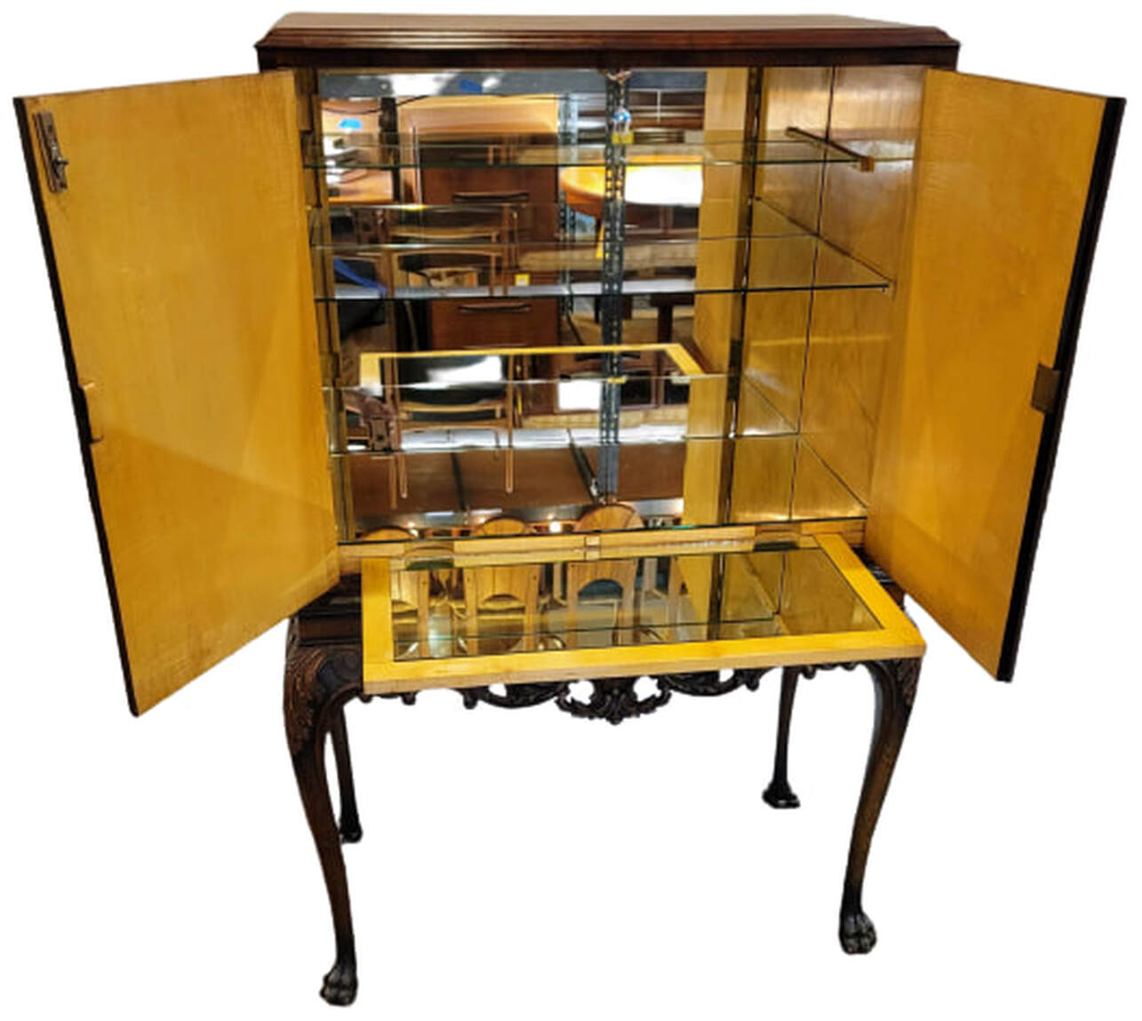 Interior of Hille of London cocktail cabinet.